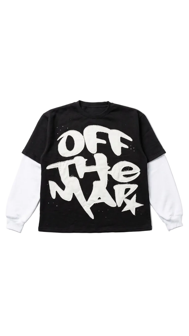 OTM RHINESTONE DOUBLE LINE T (BLACK)