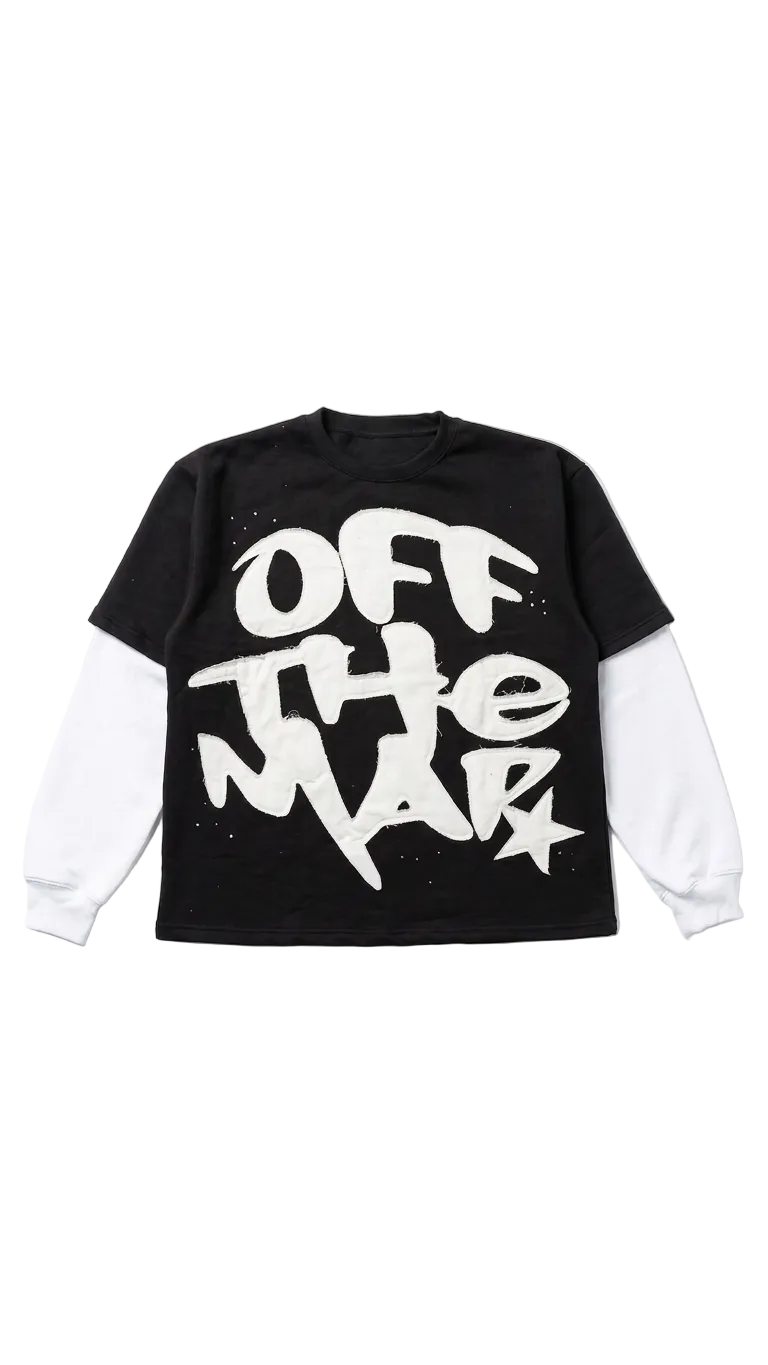 OTM RHINESTONE DOUBLE LINE T (BLACK)
