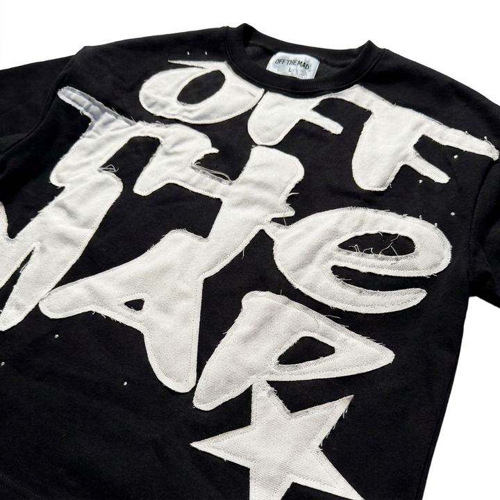 OTM RHINESTONE DOUBLE LINE T (BLACK)