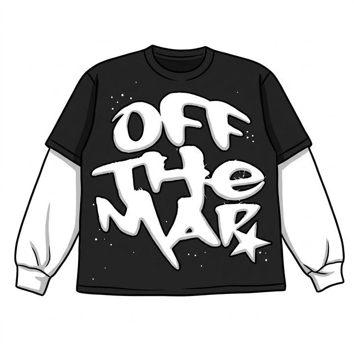 OTM RHINESTONE DOUBLE LINE T (BLACK)